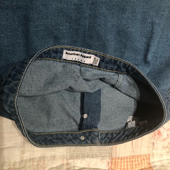 American Apparel Button Front Denim A-line Skirt - Picture 4 of 4